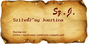 Szilvásy Jusztina névjegykártya